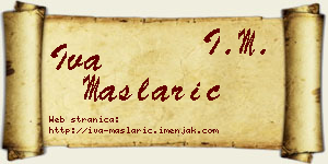 Iva Maslarić vizit kartica